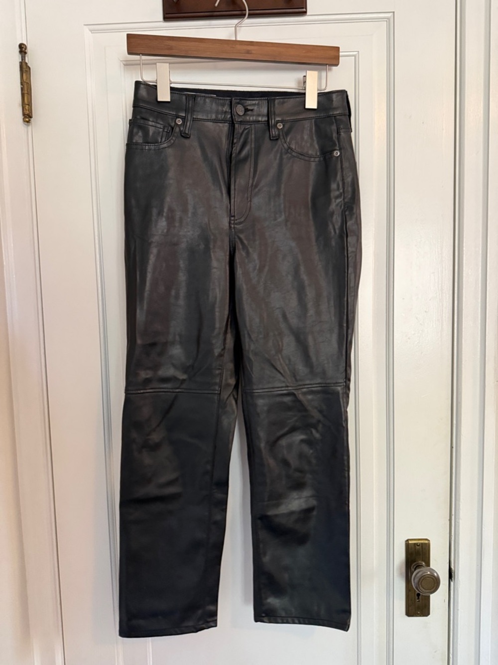 GAP Black Cropped Faux-Leather Pants